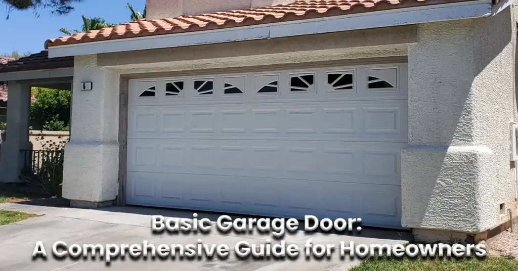 A basic garage door on a single-car garage.