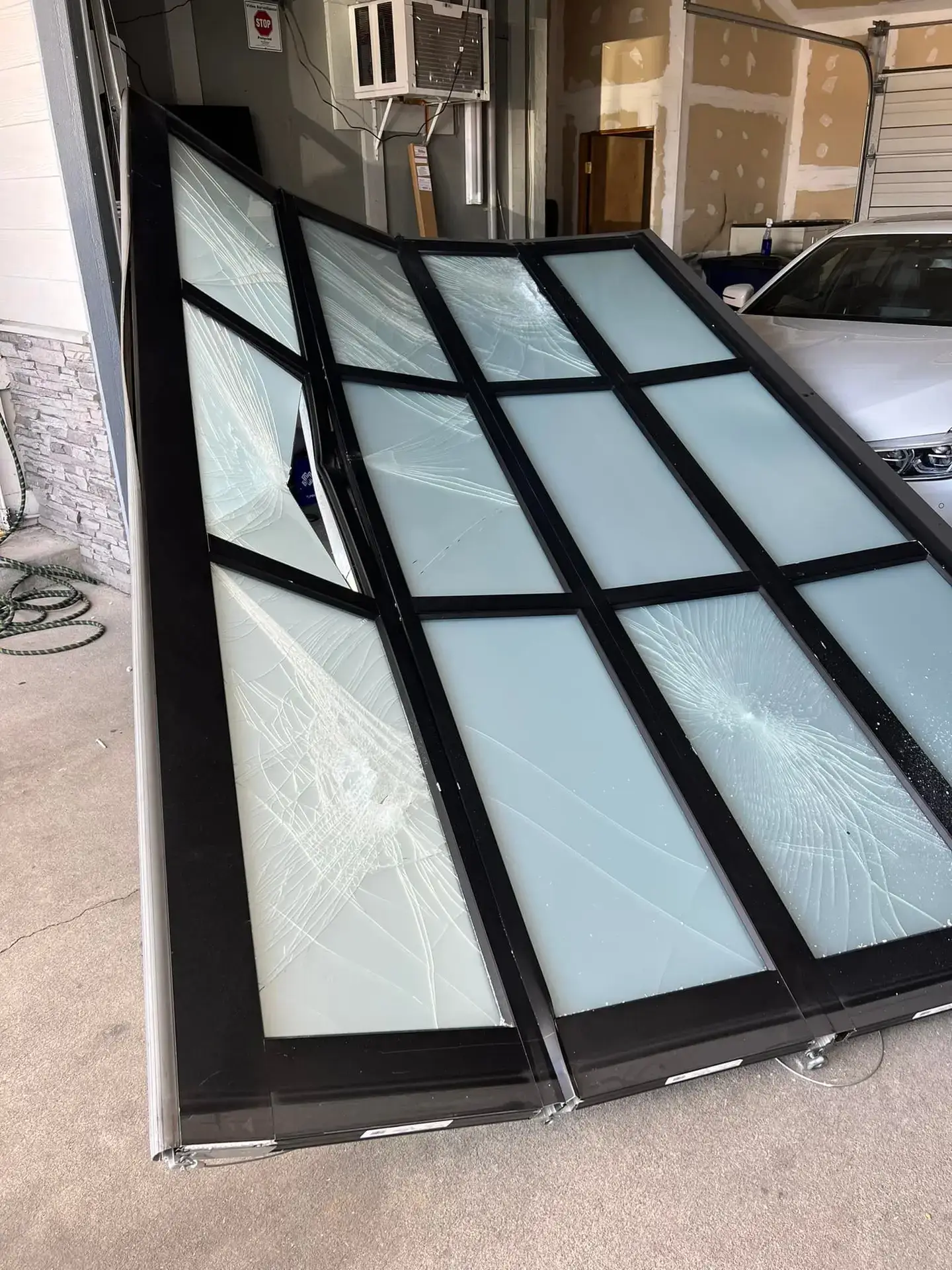 Broken Glass Garage Door Panel Replacement