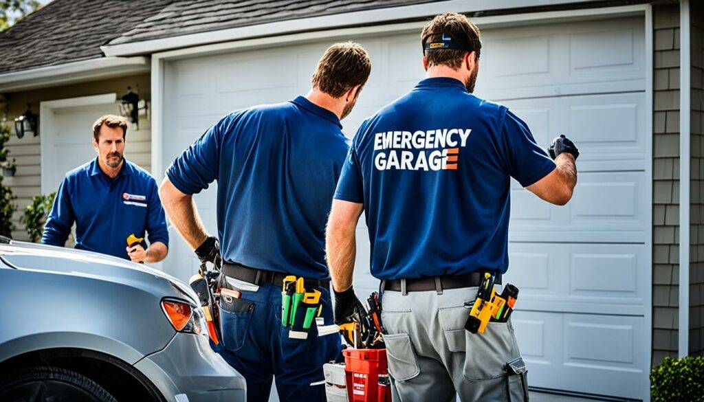 emergency garage door repair service team in action