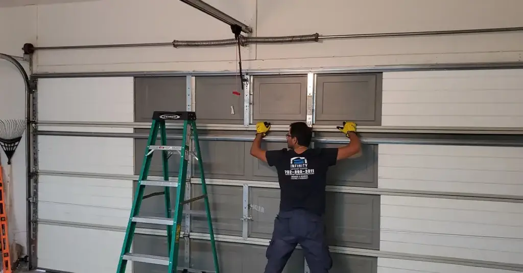 Infinity Garage Door technician performing garage door repair in Centennial Hills.