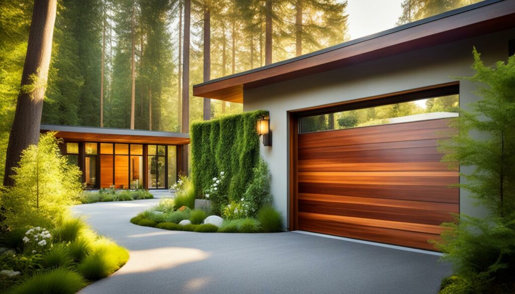 eco-friendly wood garage doors